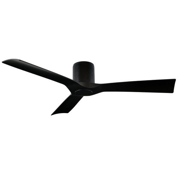 Modern Forms 3-Blade Smart Flush Mount Ceiling Fan 54" Matte Black w/Remote Control (Light Kit Sold Separately) FH-W1811-54